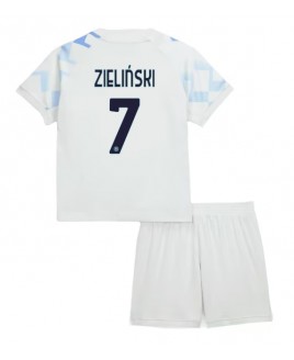 Günstige Inter Milan Piotr Zielinski #7 Auswärts Trikotsatzt Kinder 2025-26 Kurzarm (+ Kurze Hosen)